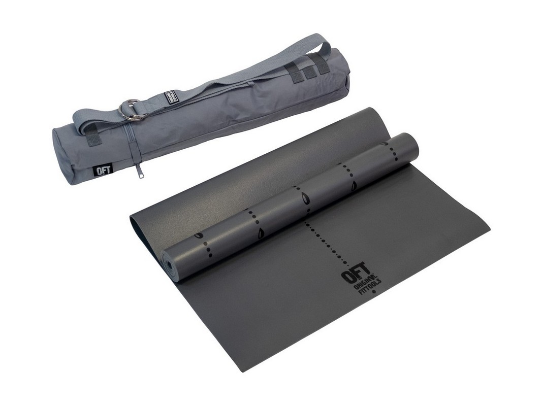 Коврик для йоги 183x61,5x0,25 см., в сумке с ремешком Original Fit.Tools FT-TYM025-GY серый