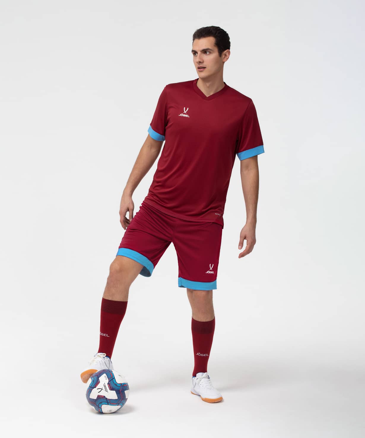 Шорты игровые Jogel DIVISION PerFormDRY Union Shorts, гранатовый-голубой-белый