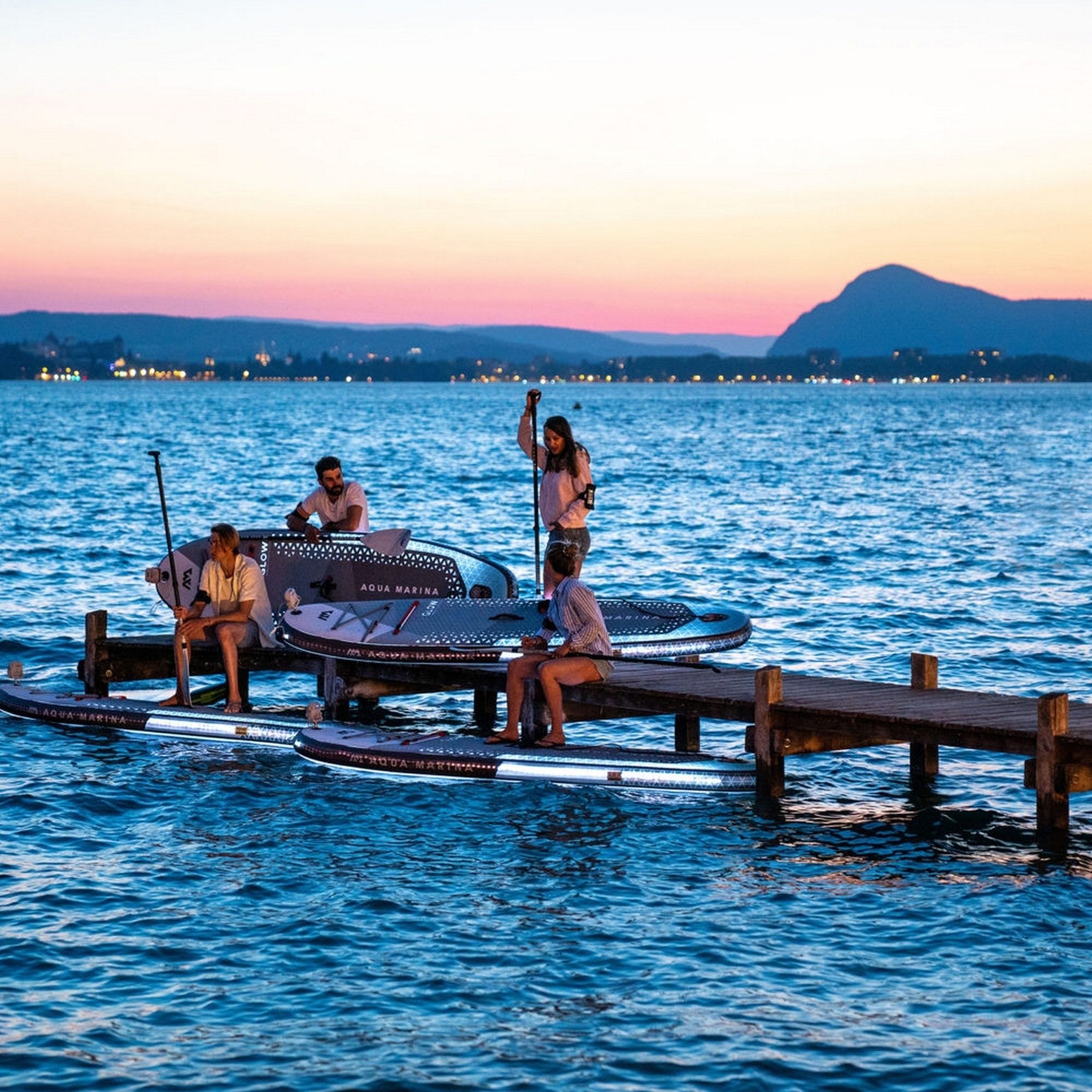 SUP-доска 315х79х15см, Ambient Light System, киль, лиш, до 140кг Aqua Marina Glow BT-24GL