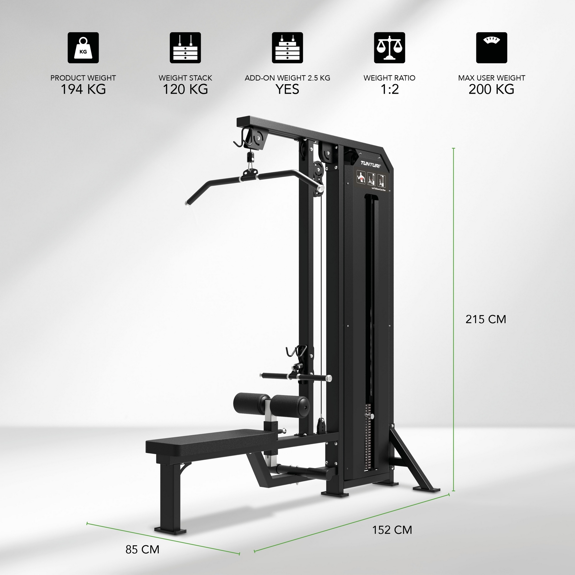 Тяга горизонтальная / сверху Tunturi 25PVS20000 | Premium Fitness