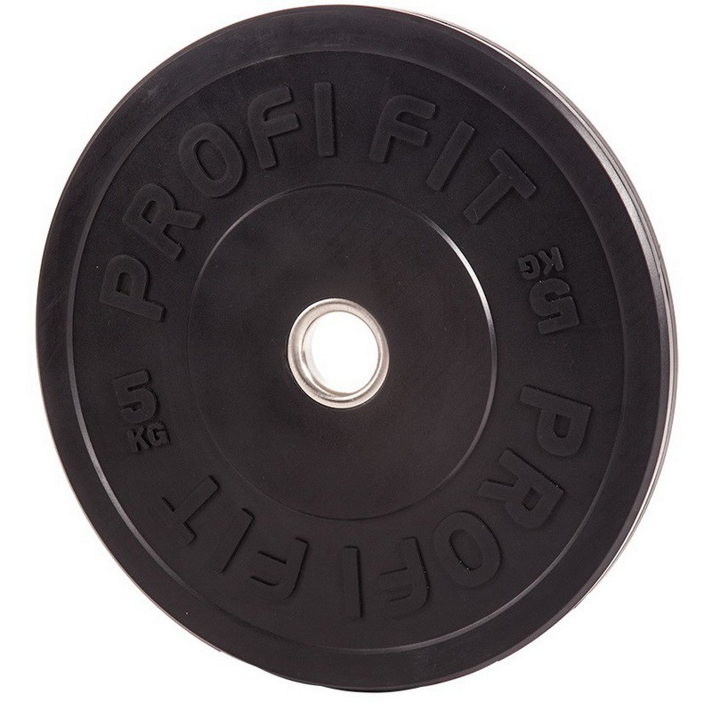 Диск для штанги каучуковый, черный, d51 5кг Profi-Fit