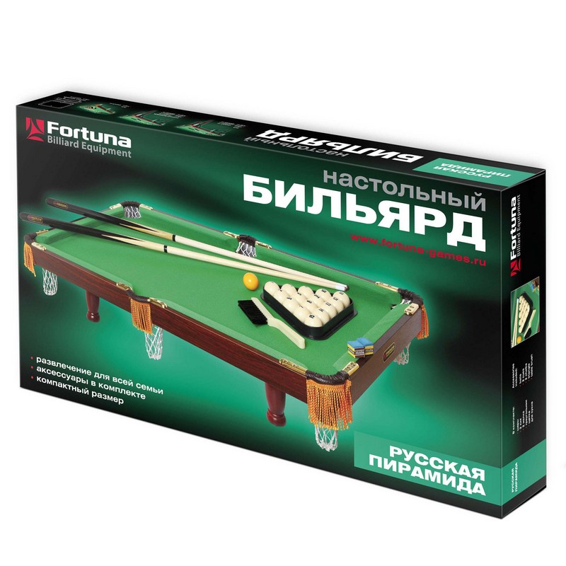 Бильярдный стол Fortuna Русская пирамида 3фт с комплектом аксессуаров 04493