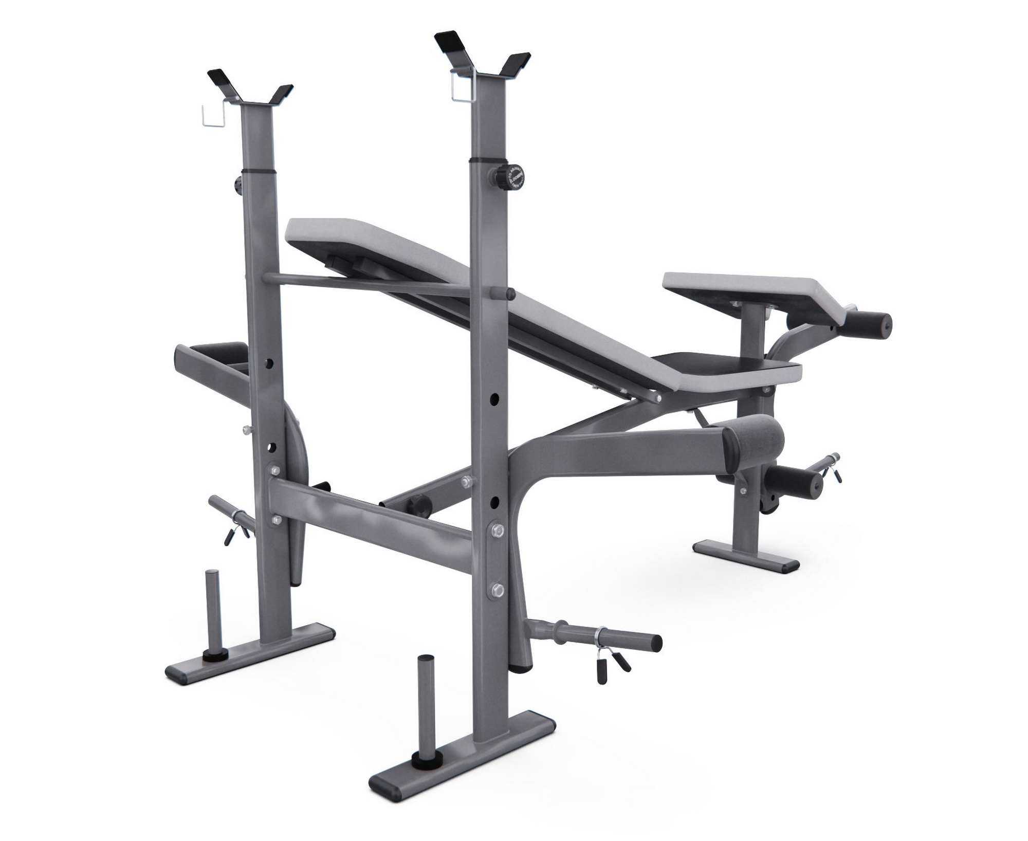 Скамья со стойками под штангу с партой для бицепса DFC D703/2 | Premium Fitness