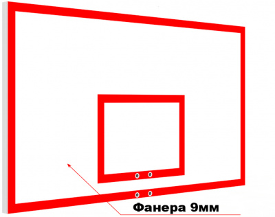 Щит баскетбольный игровой из фанеры на металлическом каркасе 