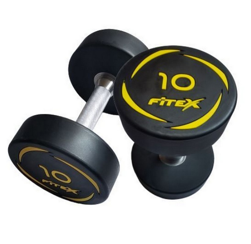 Комплект полиуретановых гантелей 2,5-50кг (20пар) со стойками V-Sport FTX-411.1