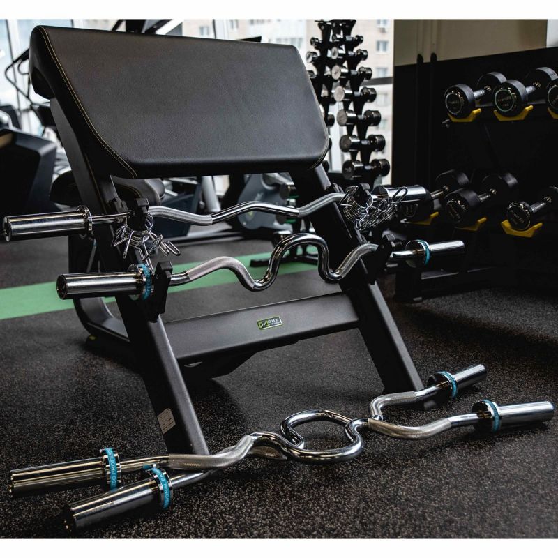 Гриф для штанги EZ-образный (до 150 кг, замки-пружины) D50 мм Profi-Fit