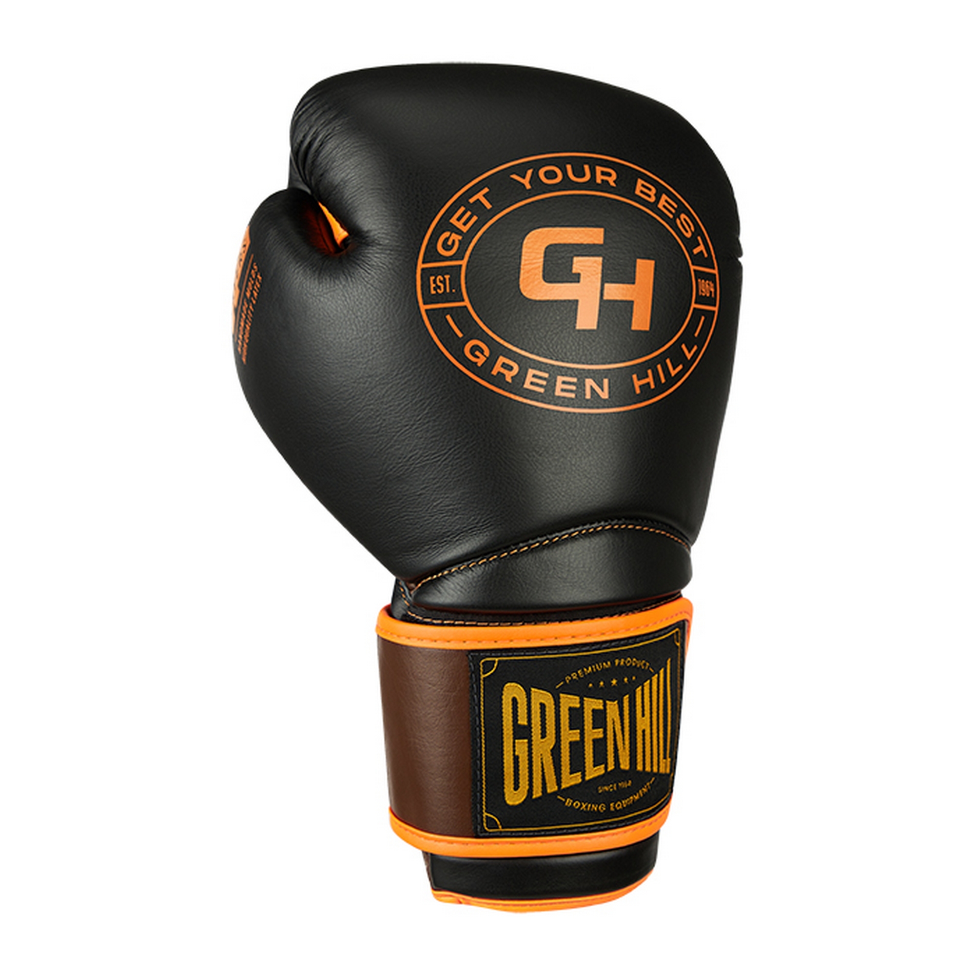 Боксерские перчатки Green Hill STRIKER THBGTR-024 черный\оранжевый