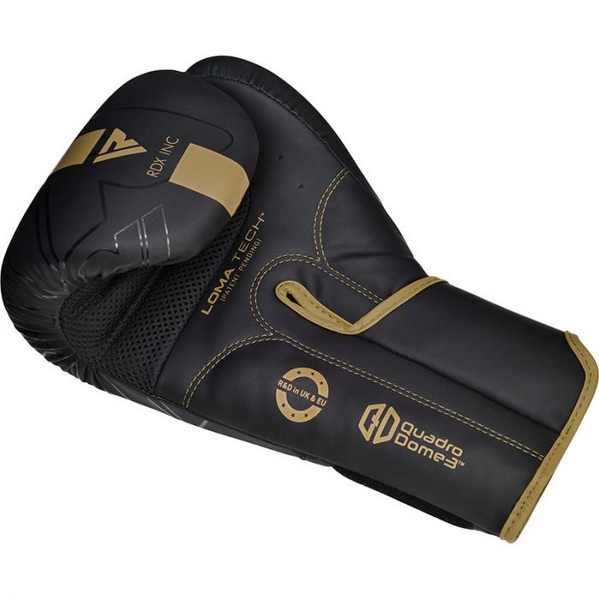 Перчатки тренировочные RDX BGR-F6MGL-14OZ черный\золотой матовый