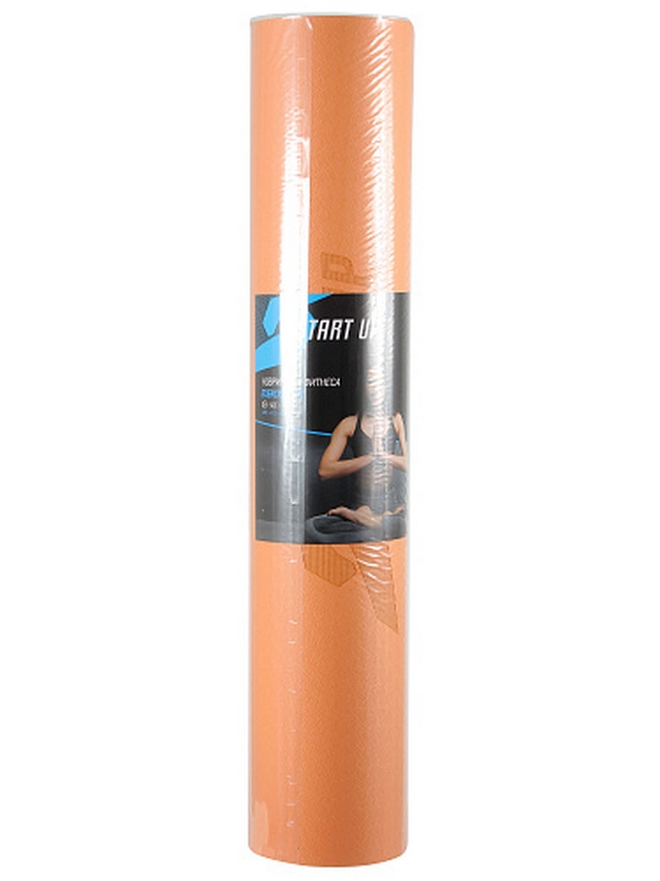 Коврик для фитнеса и йоги, TPE, 183х61х0,6см Start Up ZH-01 Peach\Gray