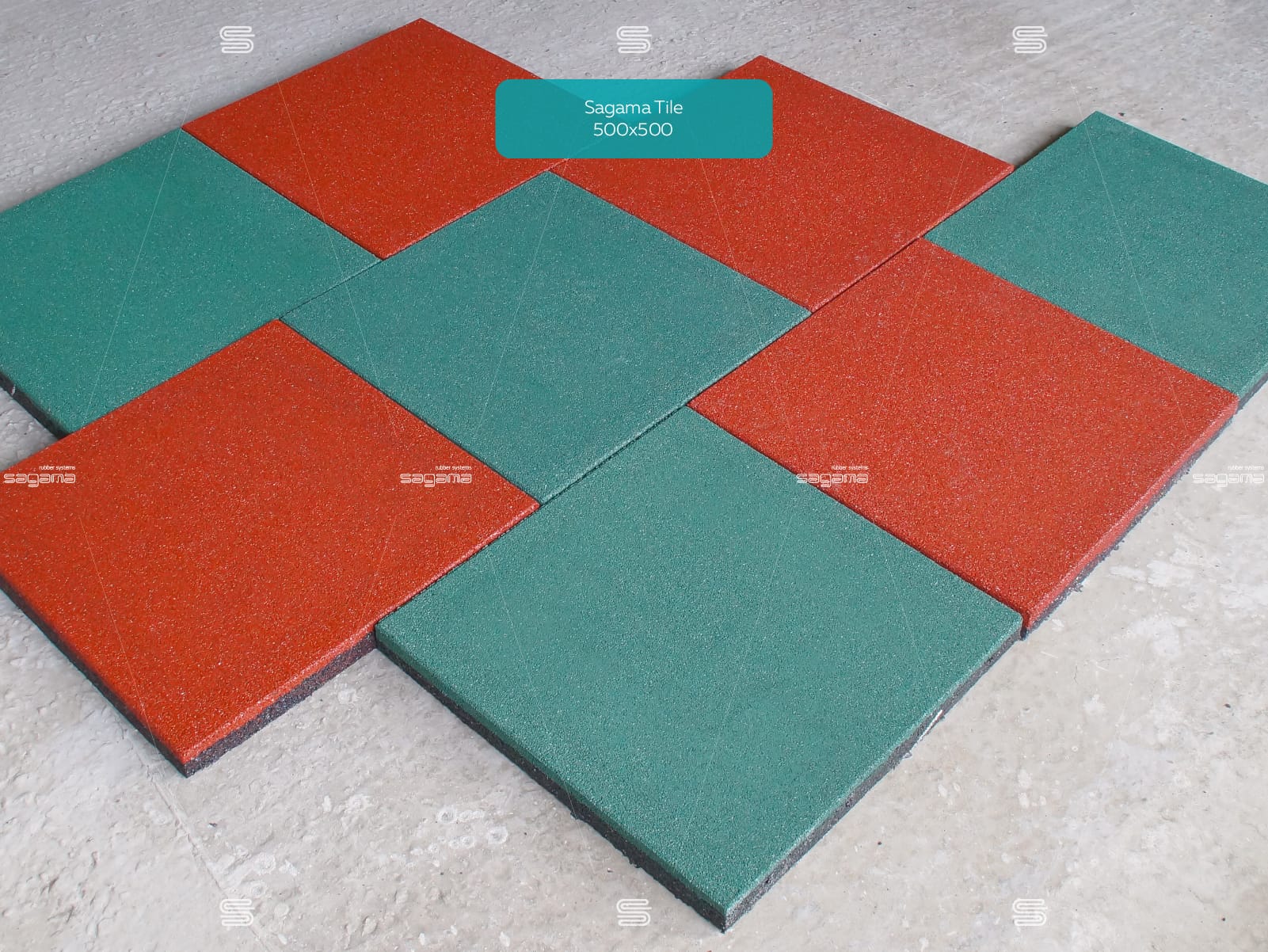 Резиновая плитка Sagama Tile 50x50см