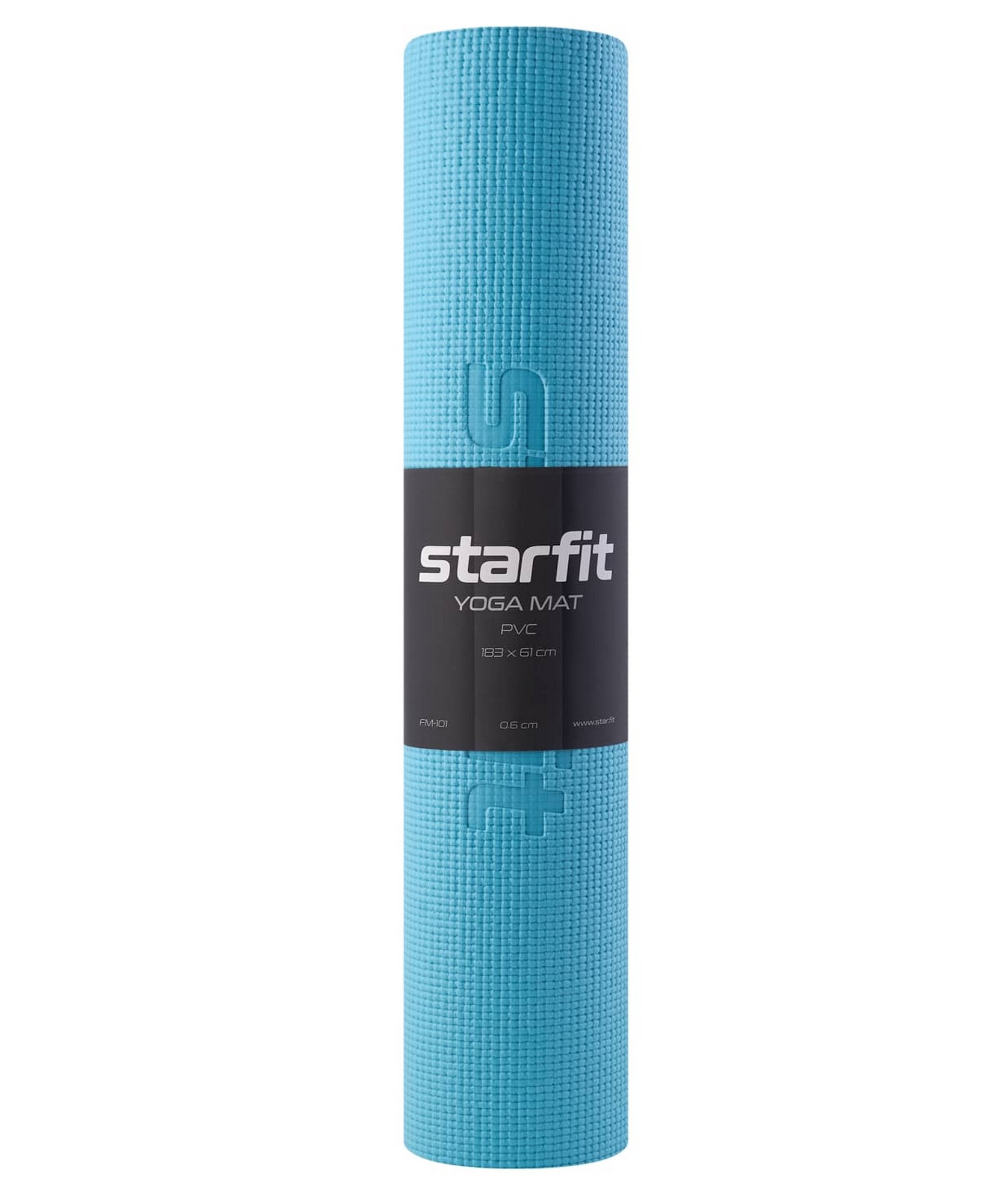 Коврик для йоги и фитнеса 183x61x0,6см Star Fit PVC FM-101 синий пастель