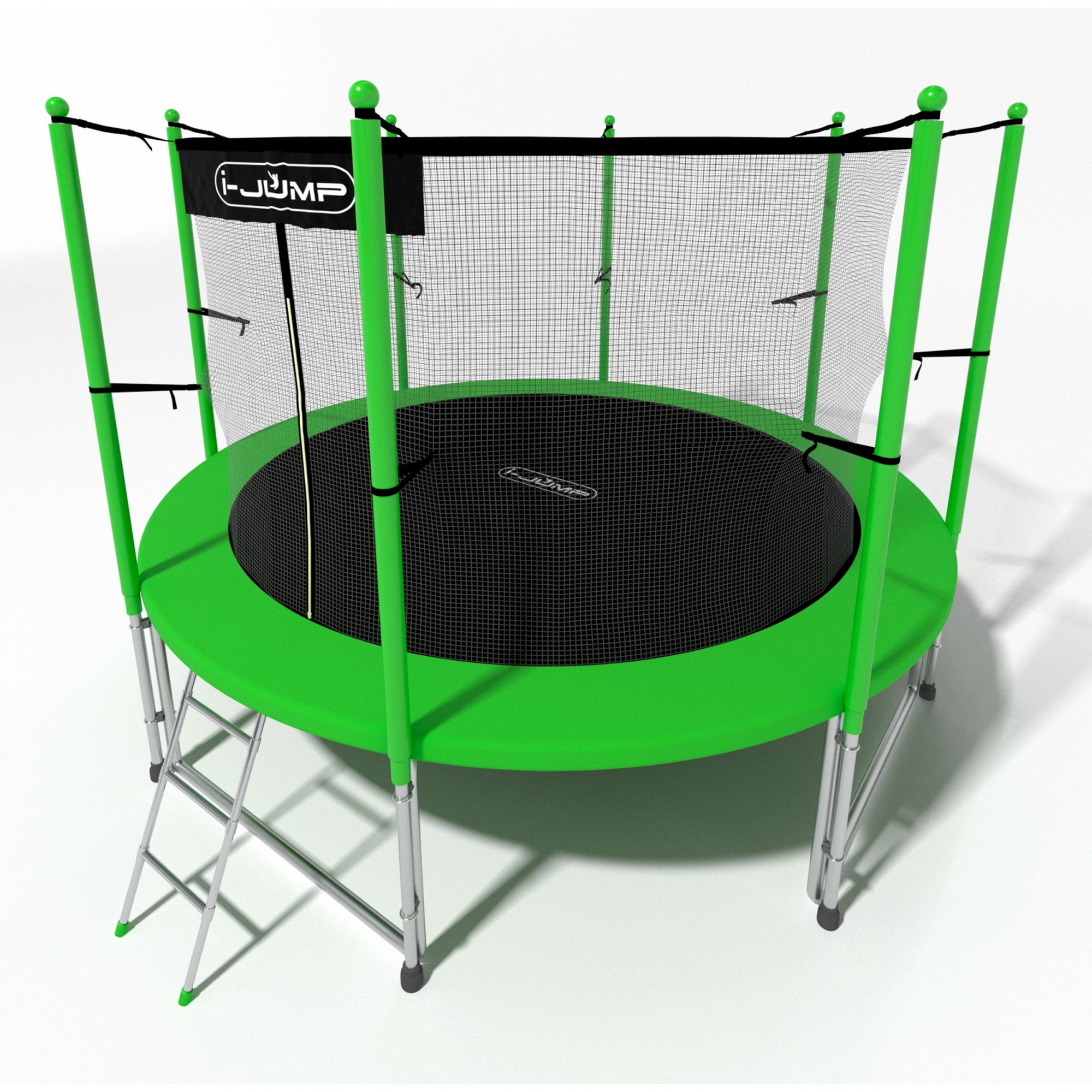 Батут 8ft i-Jump Classic Light с лестницей зеленый