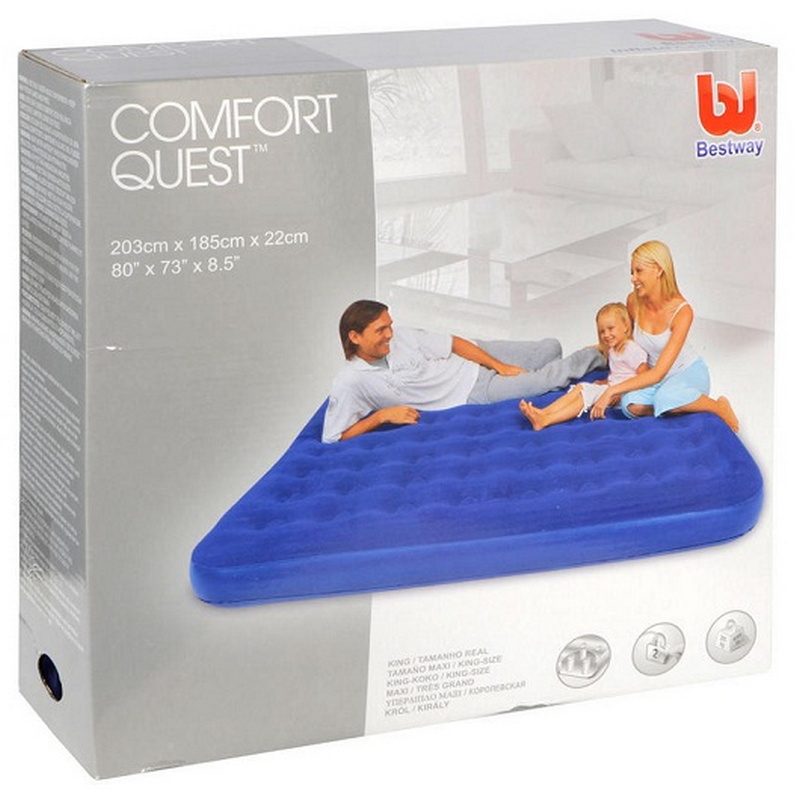 Надувной матрас Bestway Flocked Air Bed(King) 203х183х22 см 67004