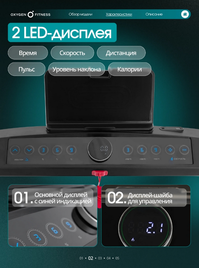Беговая дорожка домашняя Oxygen Fitness STRIDE STRIDE_B черный