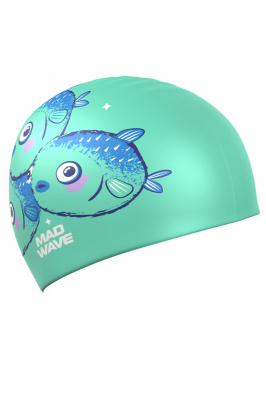 Юниорская силиконовая шапочка Mad Wave Fugu fish M0574 23 0 00W Голубой