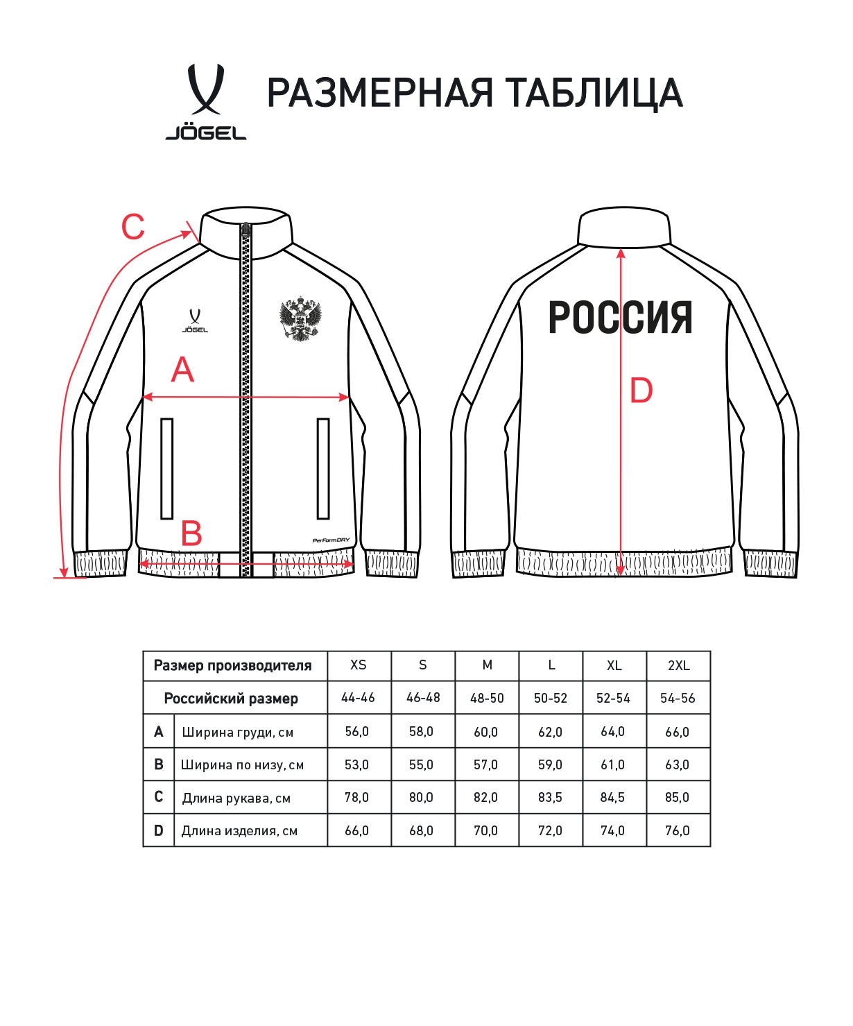 Куртка спортивная Jogel NATIONAL ANTHEM PerFormDRY Jacket, красный/белый