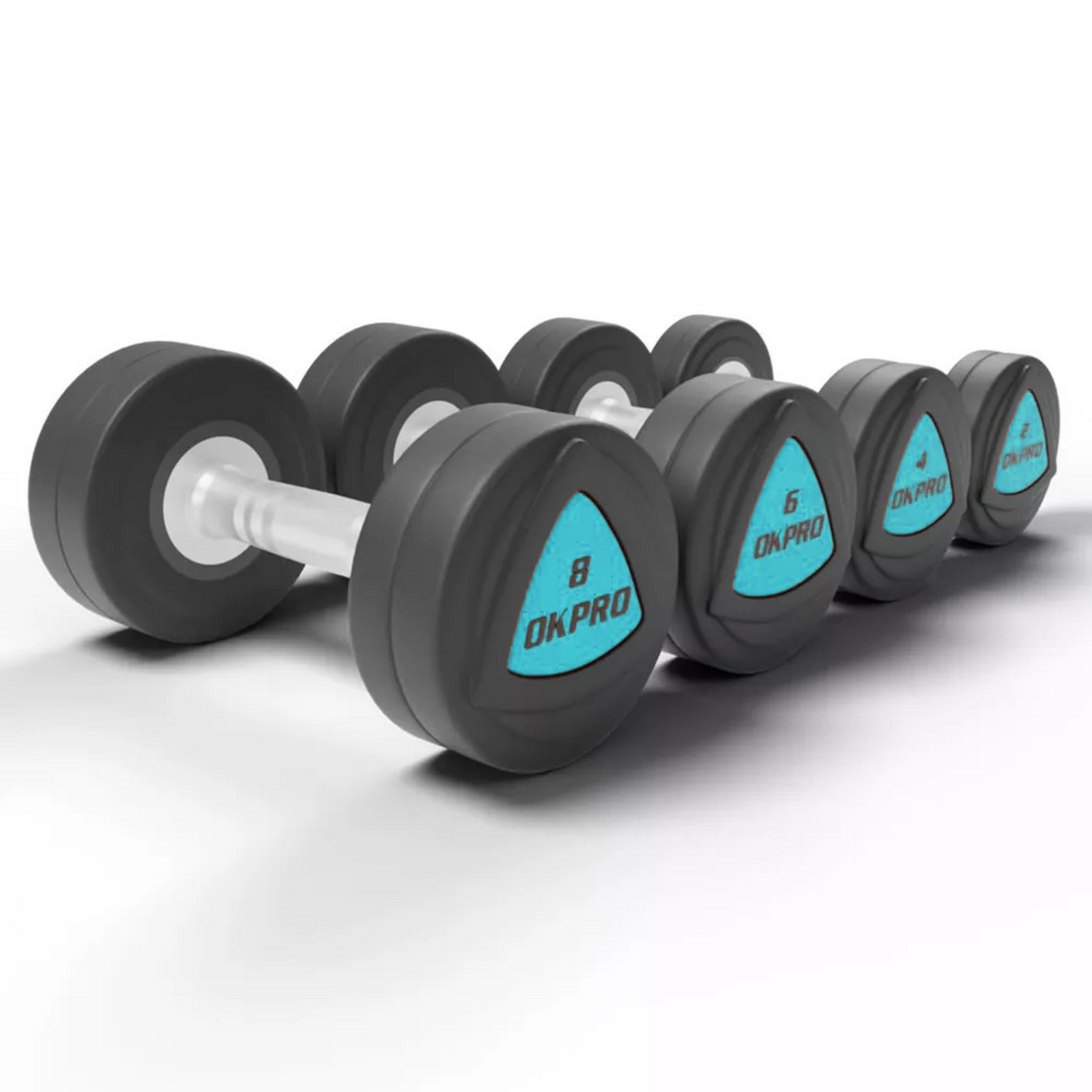 Набор полиуретановых гантелей от 32 до 40кг (шаг 2 кг) OKPRO OK1032B-32-40