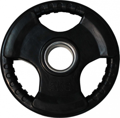 Диск обрезиненный черный 3 Handle D51мм 5кг Profi-Fit