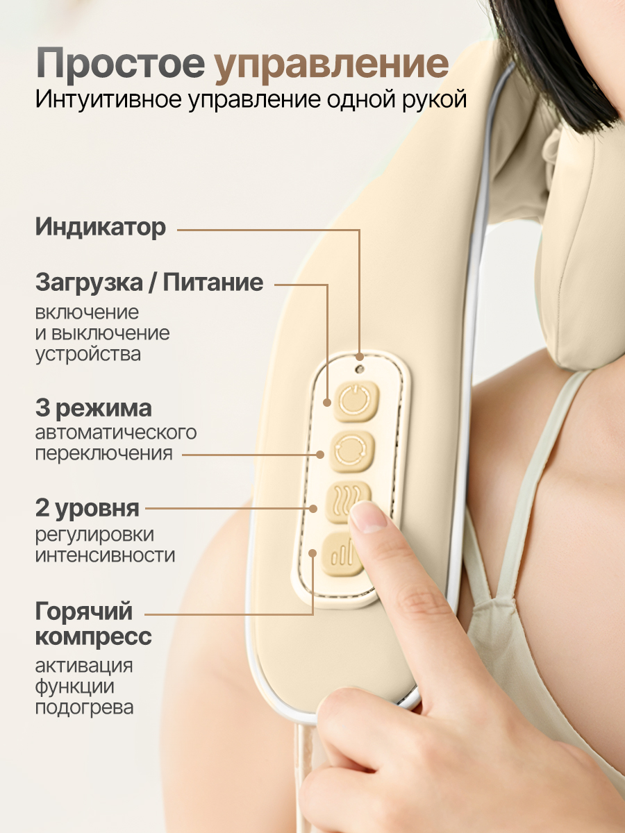 Вибромассажер для плеч и шеи DFC LAZYCLOUD VM-MA30 бежевый