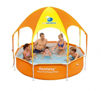 Каркасный бассейн с навесом 244х51 см Bestway 56432