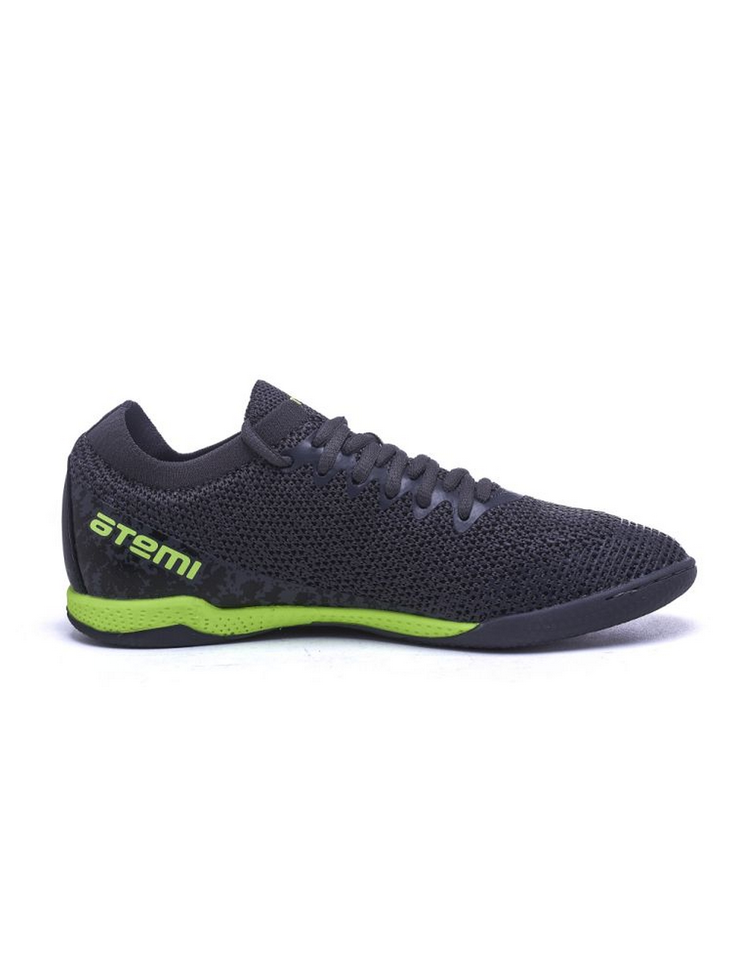 Бутсы футбольные Atemi INDOOR JUNIOR SBA-003 серый\ярко-салатовый