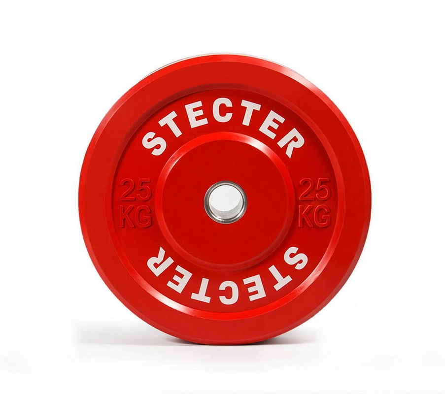 Каучуковый тренировочный диск 25 кг (красный) Stecter