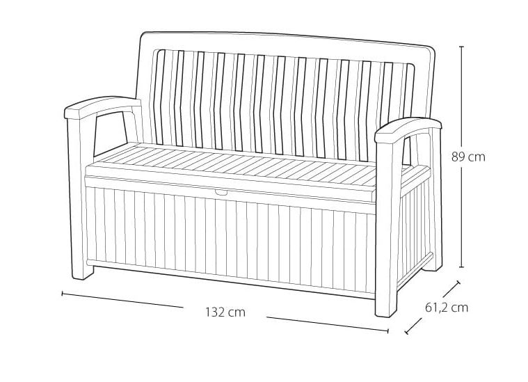 Скамья уличная, коричневая Patio Bench