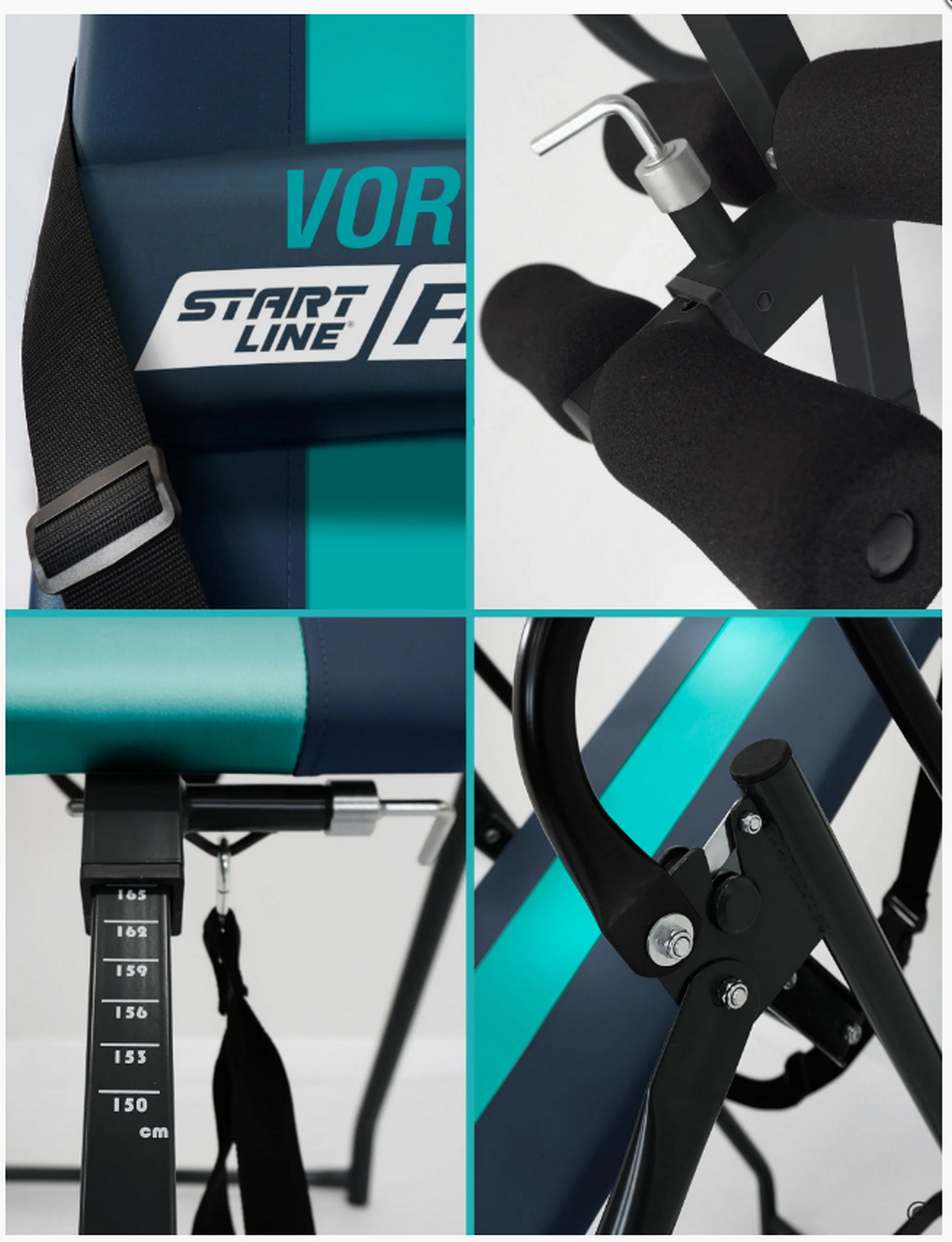 Инверсионный стол Start Line Vortex с подушкой SLFIT03-SB сине-бирюзовый