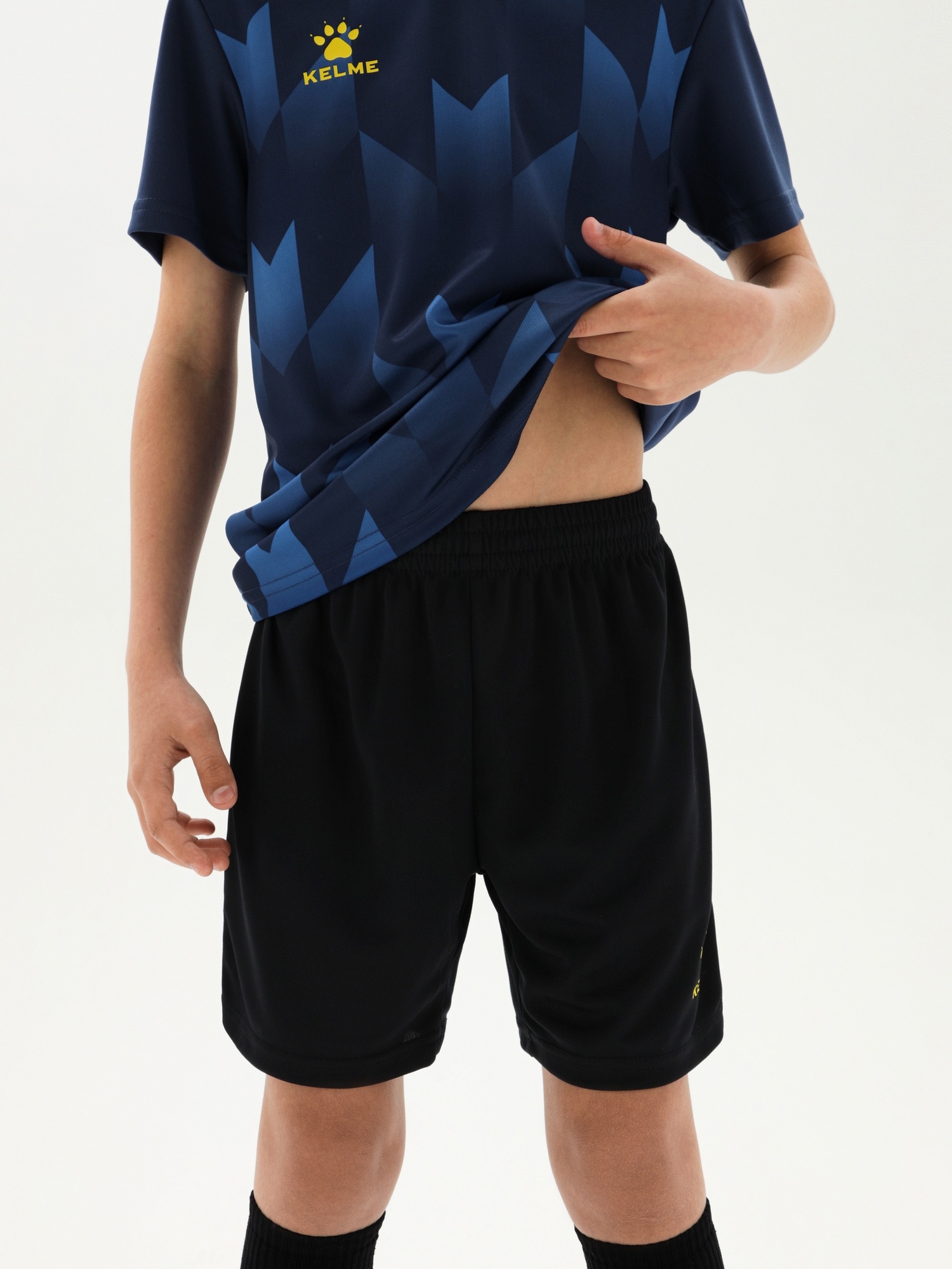 Детская футбольная форма Kelme Short-Sleeved Football Suit 8251ZB3003-416 Dark Blue\Black