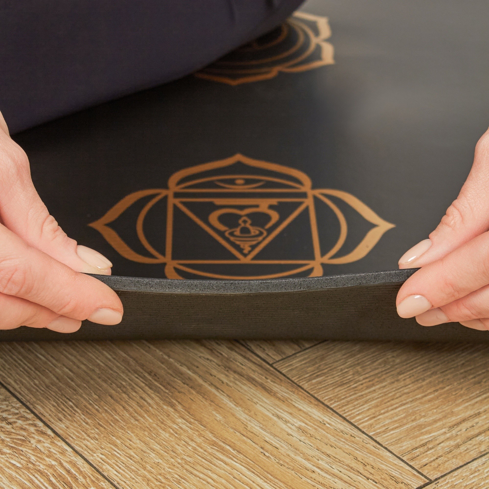 Коврик для йоги 185х68х0,5 см, TPE, c гравировкой Inex Yoga PU Mat PUMATPE-CH-GY серый