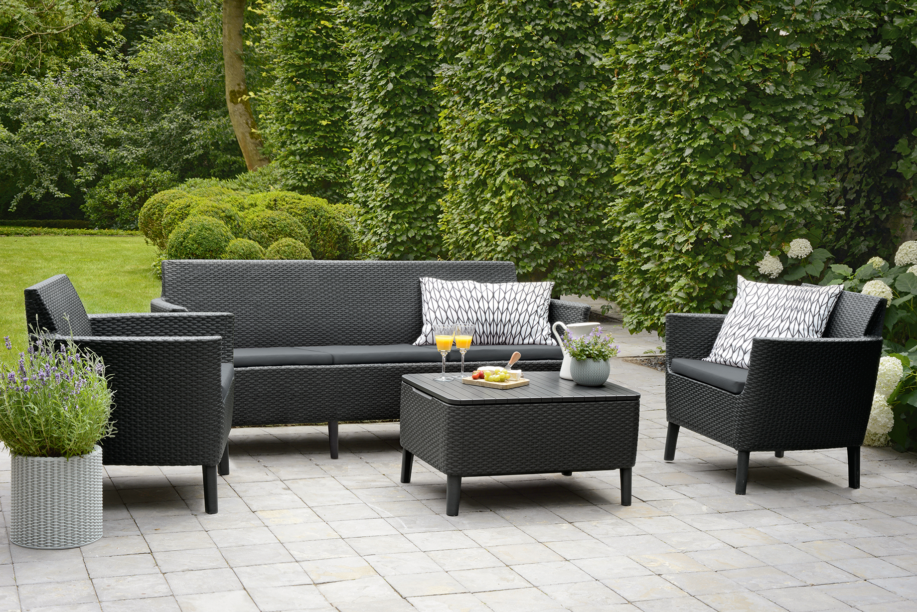 Комплект Салемо, графит трипл сет (Salemo 3 seater set)