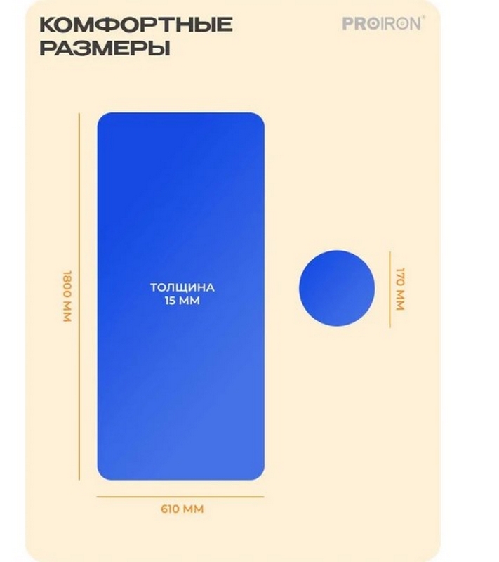 Коврик для йоги и фитнеса 180x61x1,5см PROIRON К18615С синий