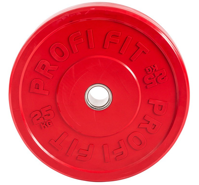Диск для штанги каучуковый, цветной, d51 25кг Profi-Fit