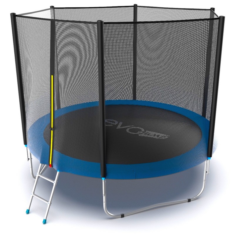 Батут с внешней сеткой и лестницей EVO Jump External 10ft, синий