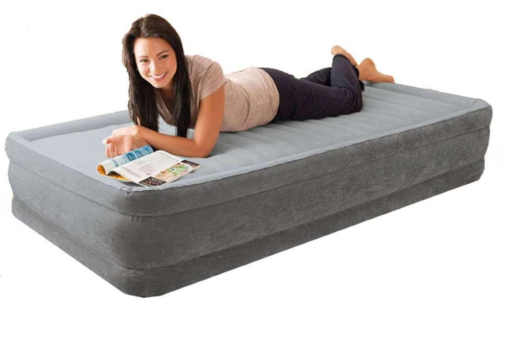 Надувная кровать Intex Comfort-Plush 99х191х46см, встроенный насос 220V 64412