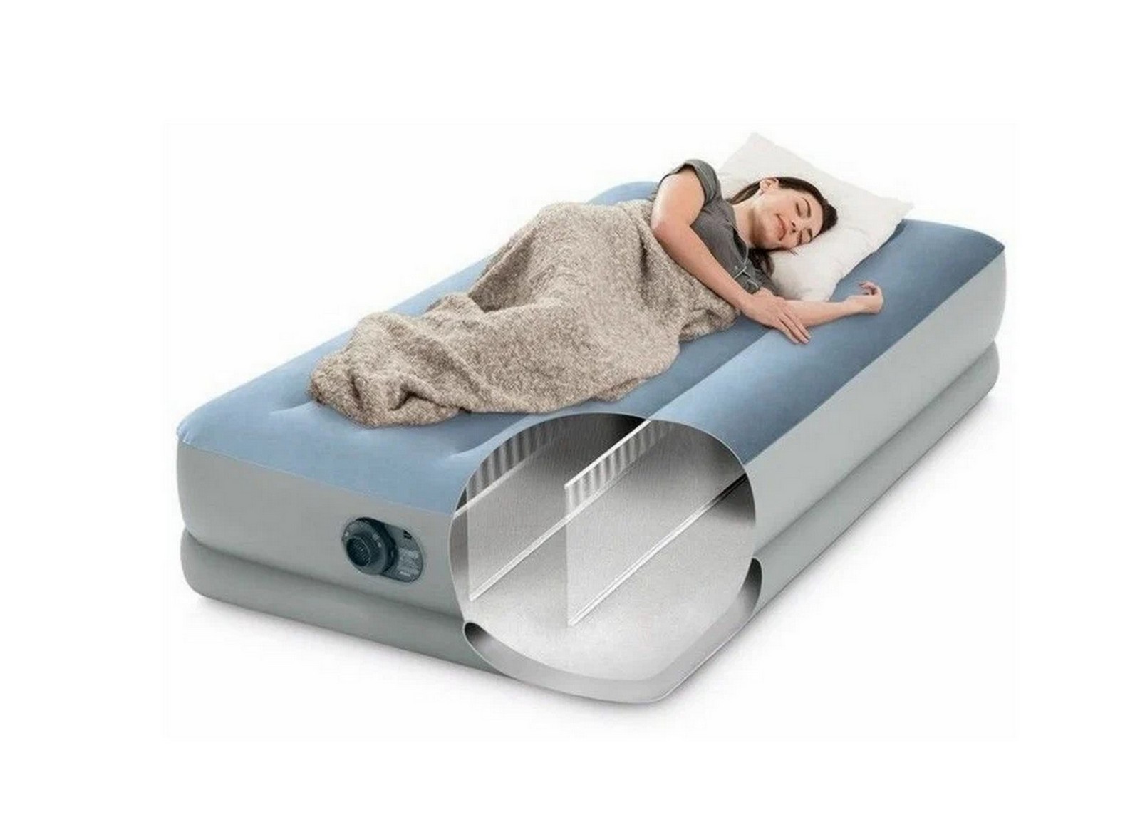 Кровать Intex Mid-Rise Comfort 99х191х36см со встр.насосом (USB) 64157