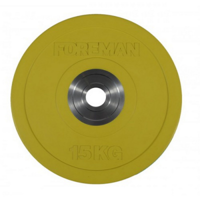 Диск бампированный обрезиненный Foreman D50 мм 15 кг FM\BM-15KG\YL желтый