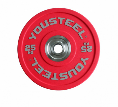 Диск PU 25кг YouSteel бампированный, полиуретановый, красный