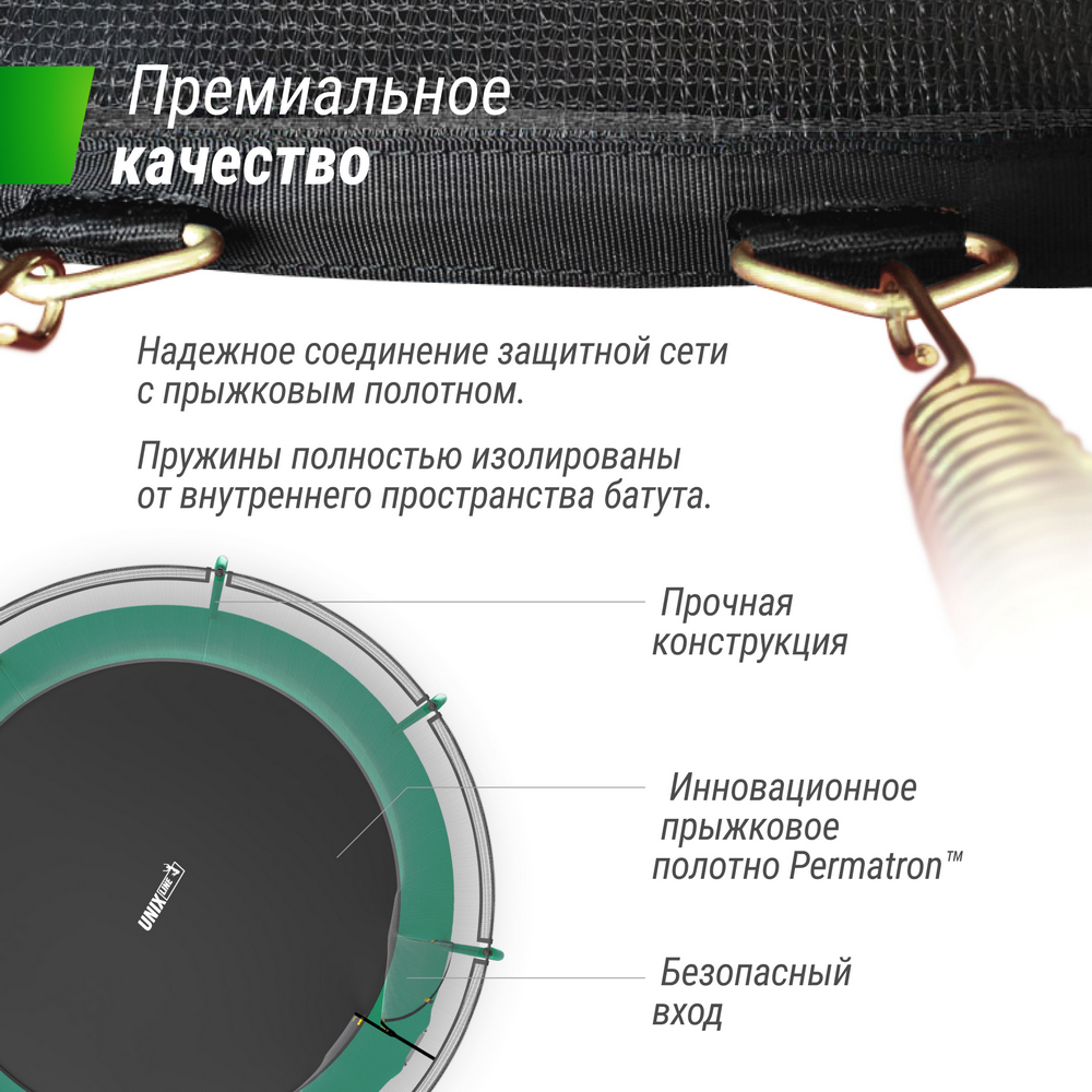 Батут Unix Line SUPREME BASIC 14 ft (green) TRUSUB14G