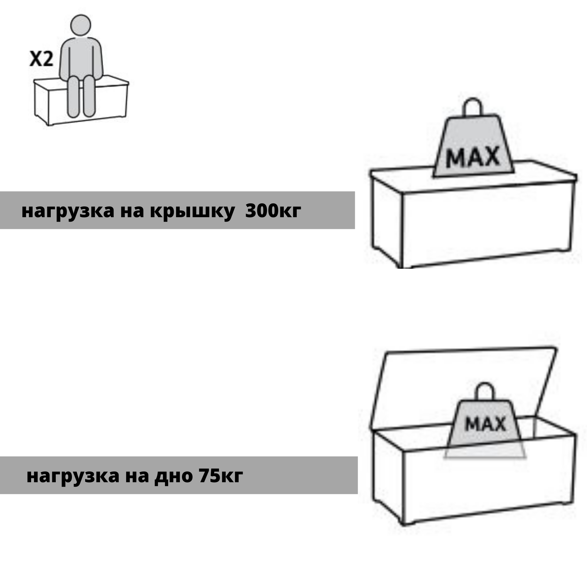 Сундук бежевый 570л Роквуд ROCKWOOD