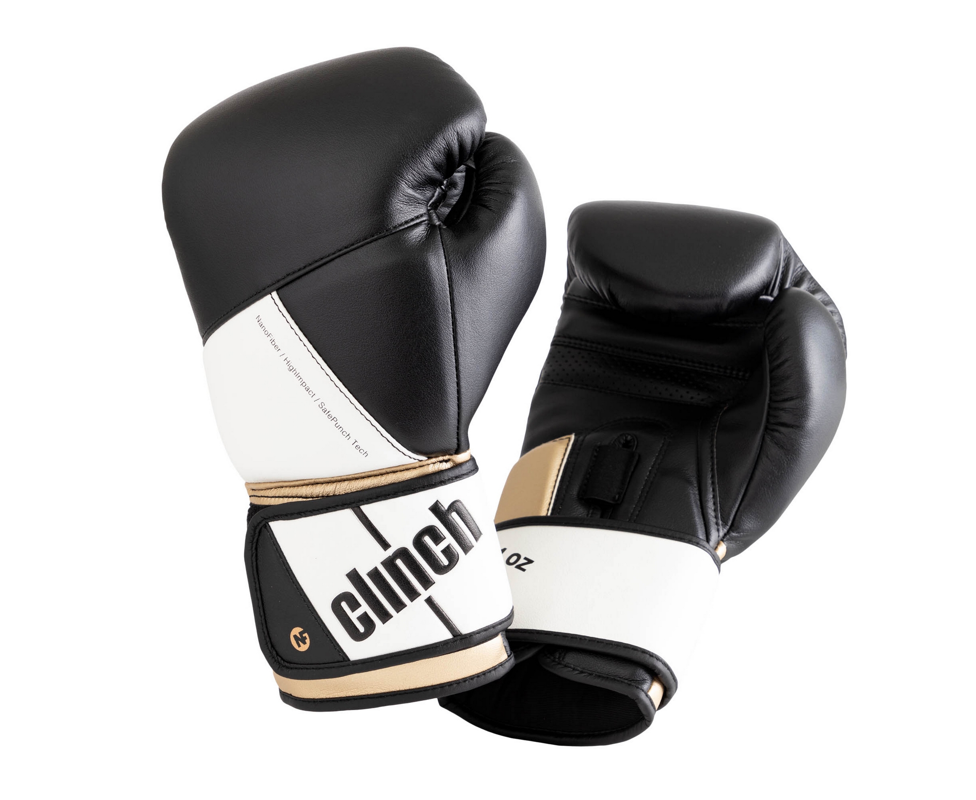 Перчатки боксерские Clinch Pro NF C185 черно-бело-золотой
