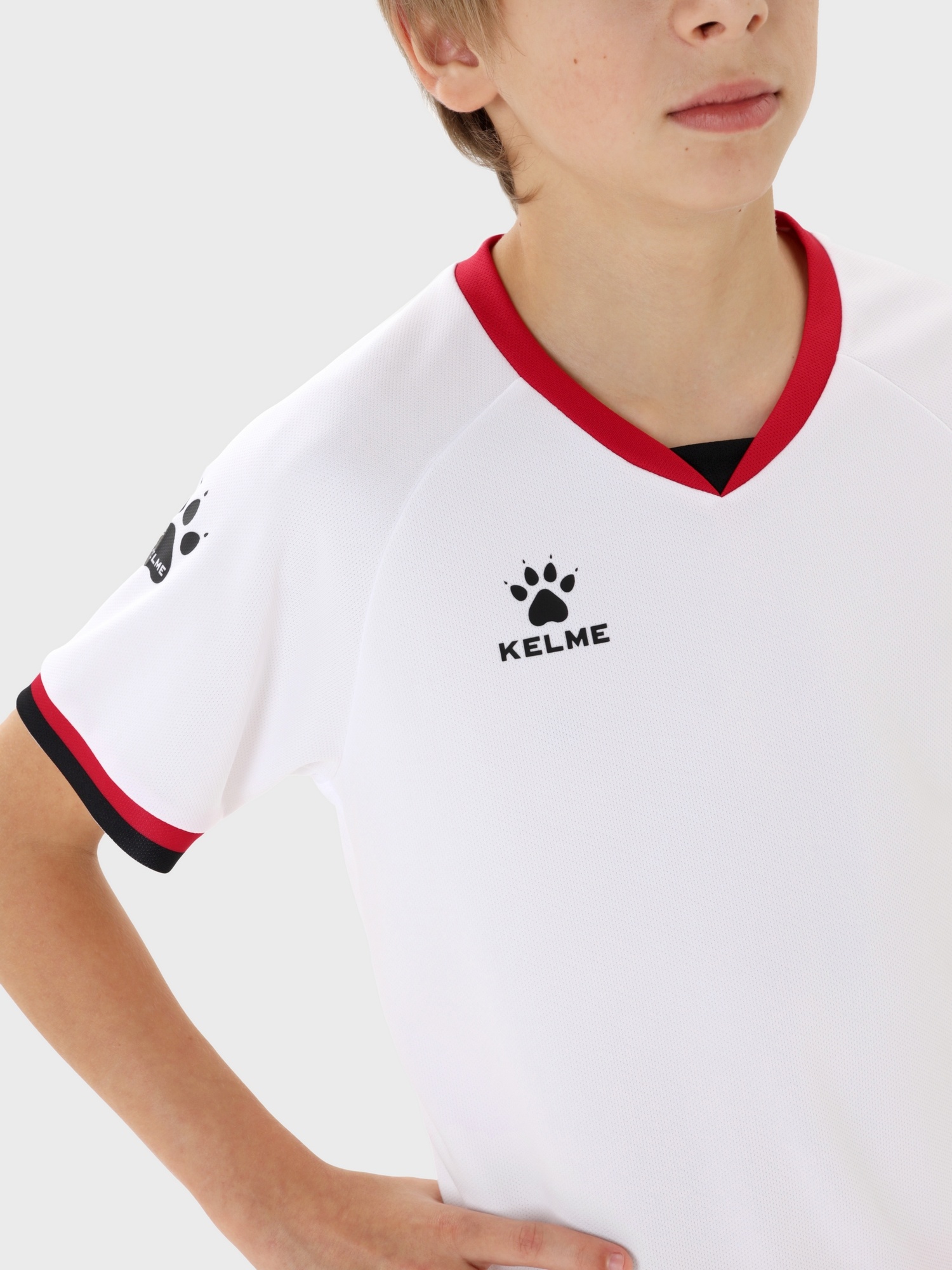 Детская футбольная форма Kelme Football Uniform Set 8551ZB31084-100 White\Red