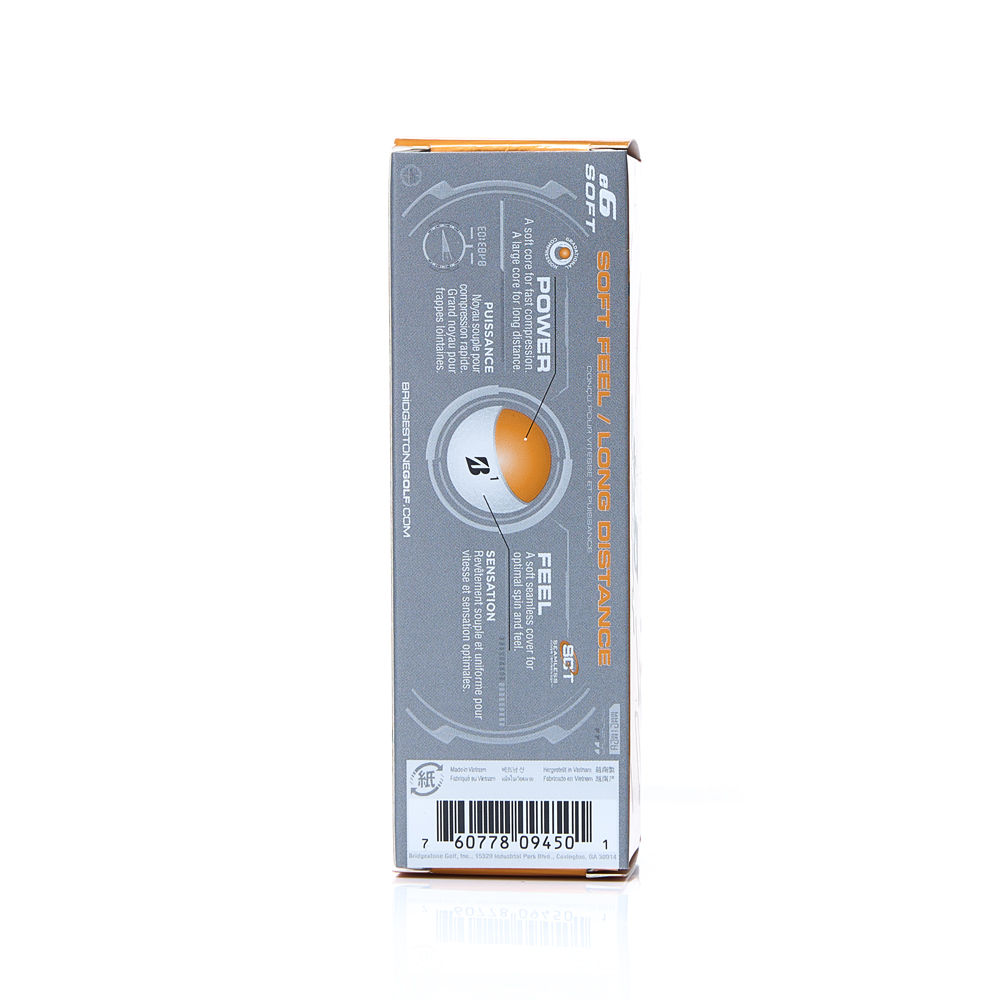 Мяч для гольфа, 3 шт\уп Bridgestone 25 e6 Soft White BGB5AWX белый