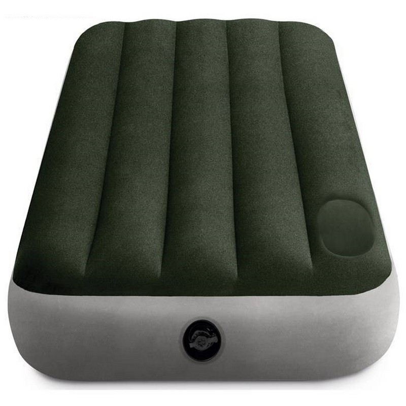 Надувной матрас Intex Downy Airbed Fiber-Tech 76х191х25 см, со встроенным ножным насосом 64760