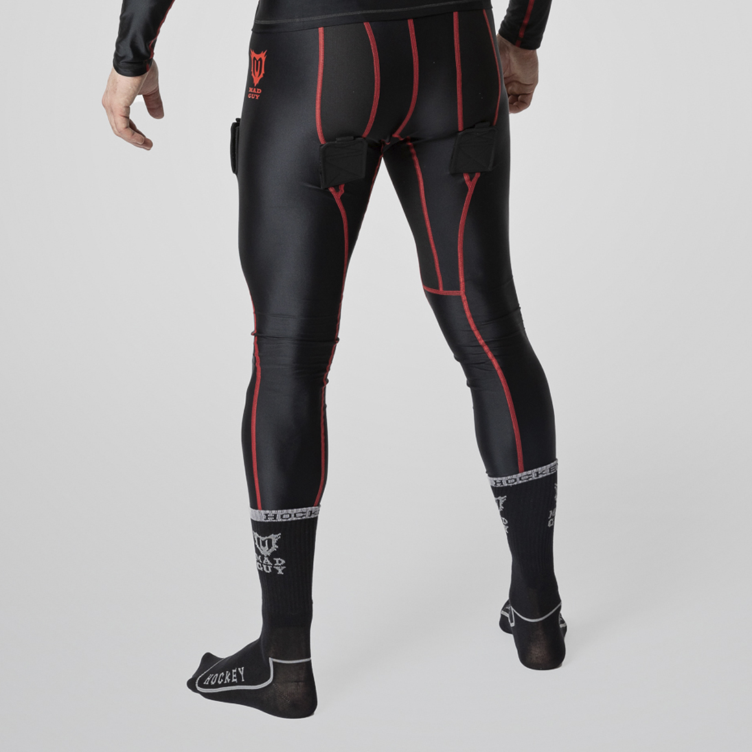 Брюки с защитной пластиковой раковиной Mad Guy Pro Compression JR черный\черный