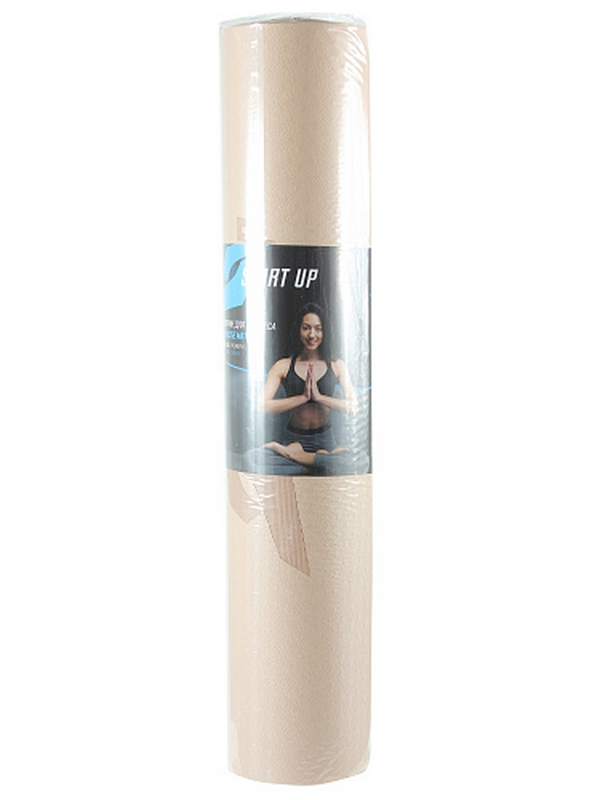 Коврик для фитнеса и йоги, TPE, 183х61х0,6см Start Up ZH-01 Beige\Gray