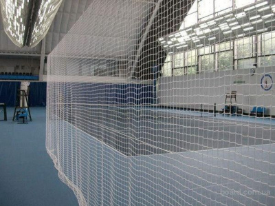 Сетка заградительная 100x100 нить 2,0 мм, ПП белый\зеленый Zavodsporta