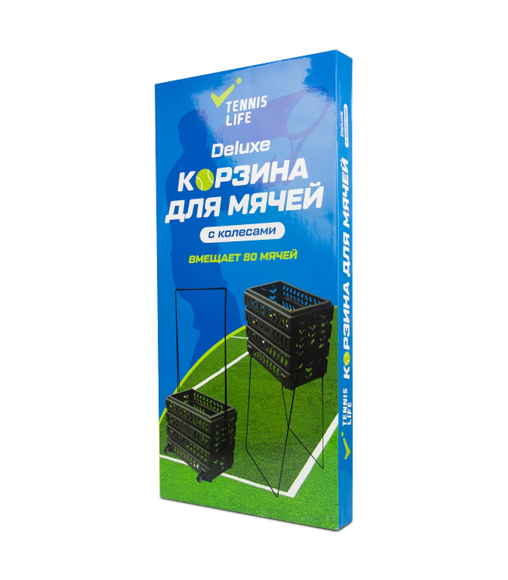 Корзина 80 мячей с колесами Tennis Life TL80BLACK черный