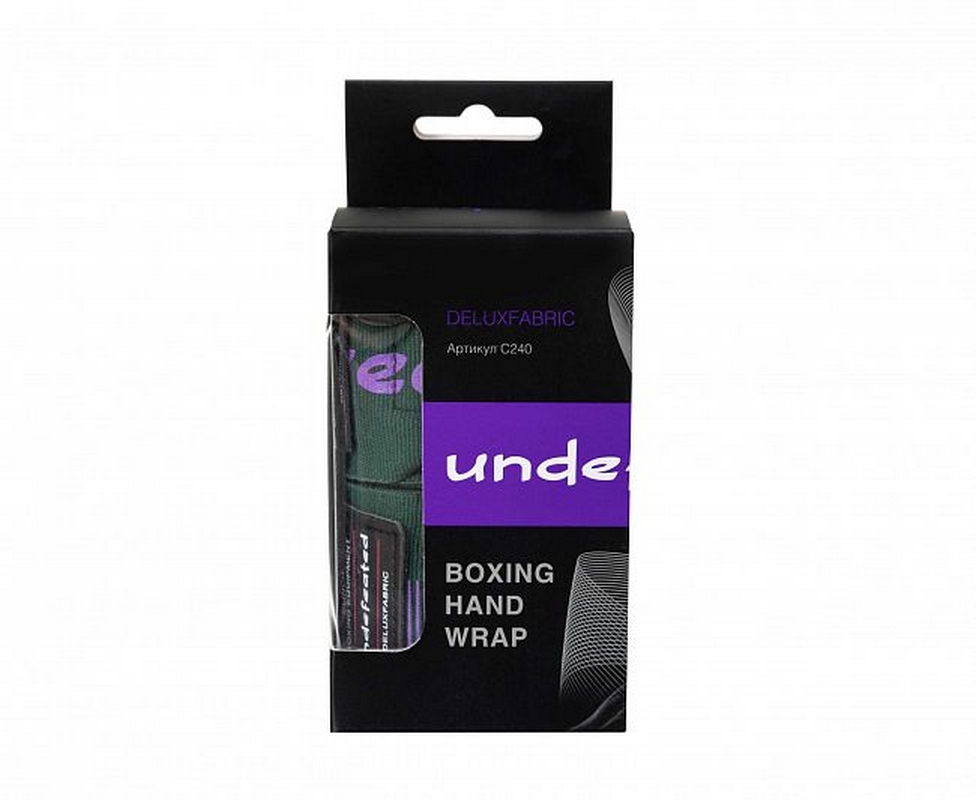 Бинты боксерские, длина 3,5 м Clinch Boxing Hand Wrap Undefeated C240 темно-зеленый