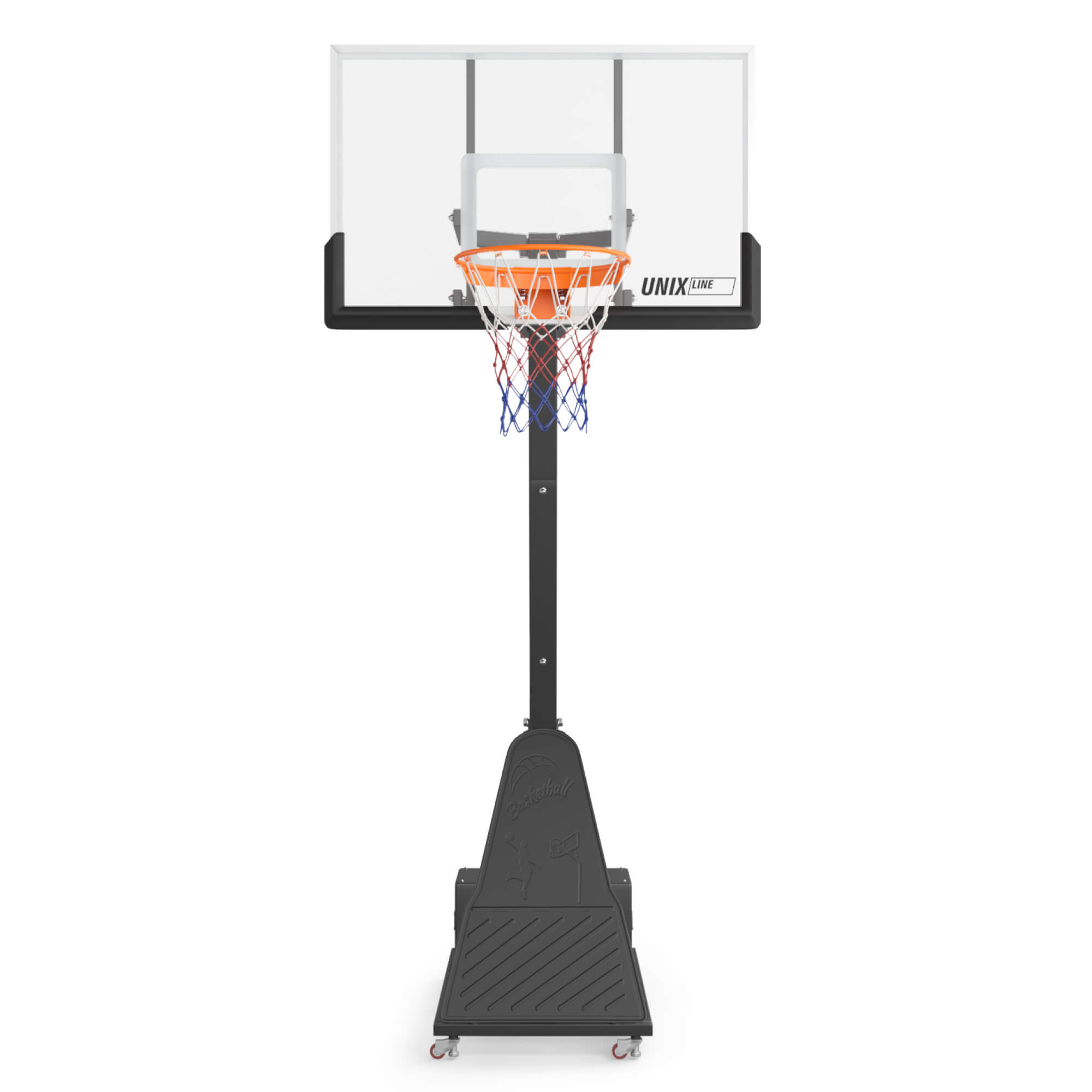Баскетбольная стойка 54"x32" R45 H230-305 см Unix Line B-Stand-TG PRO BSTSPR305_54TGBK